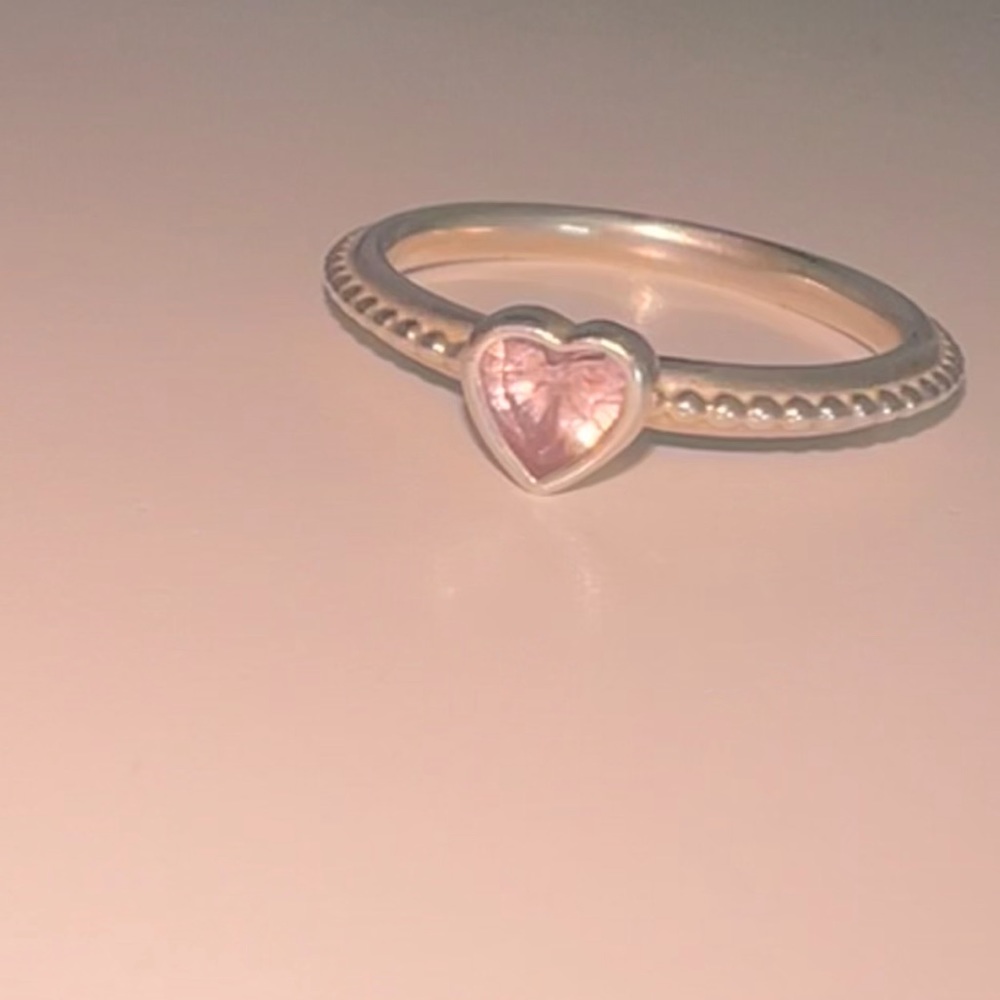 PANDORA ONE LOVE PINK HEART RING STERLING SLIVER